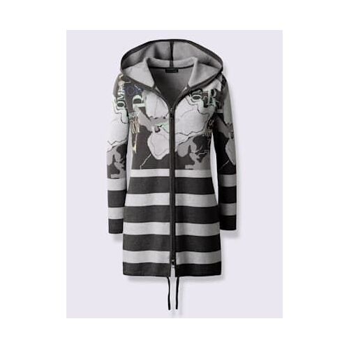 Veste En Tricot Jacquard Mélange De Viscose Doux - Creation L - Graphite-Gris Clair À Motifs