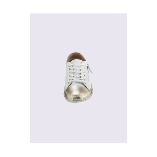 Baskets Cuir Nappa De Vache Blanc Couleur Or