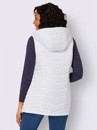 Gilet Long Coupe Longue Tendance - Collection L - Blanc