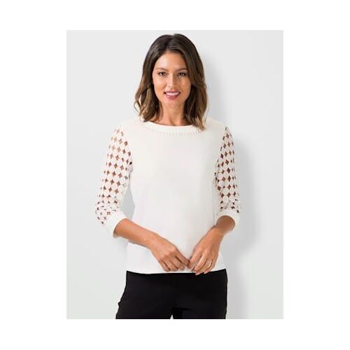 T-Shirt En Dentelle Qualité Indéformable - Fair Lady - Écru