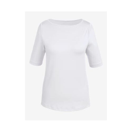 T-Shirt Encolure En U Féminine - - Blanc