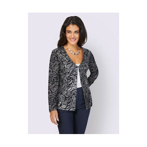 Veste Légère Fermeture Crochet Discrète - Creation L - Noir-Marine Imprimé
