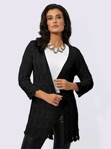 Veste Longue En Tricot 40% Modal - Creation L - Noir