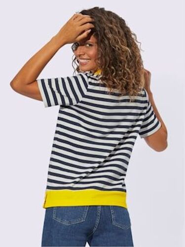 Polo Pur Coton - Collection L - Marine-Jaune Soleil