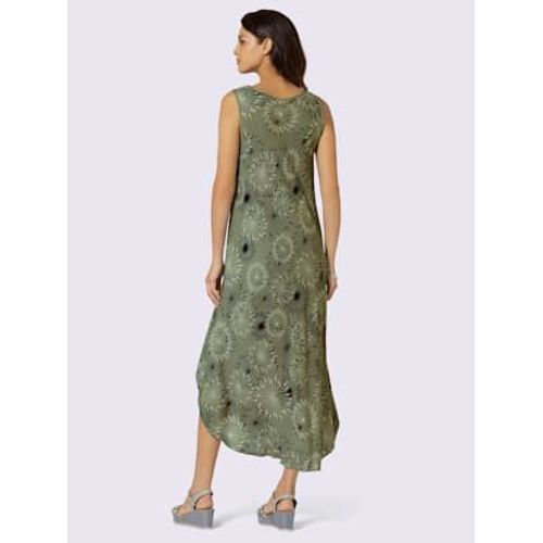 Robe Imprimée Pure Viscose - - Kaki-Graphite Imprimé