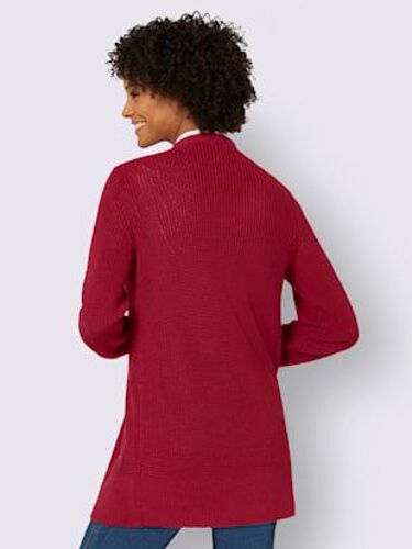 Veste Longue En Tricot 50% Coton - Collection L - Rouge