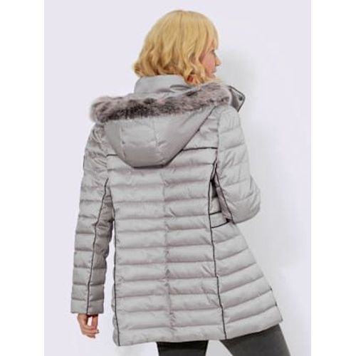 Doudoune Longueur Amovible - - Gris Clair-Gris À Motifs