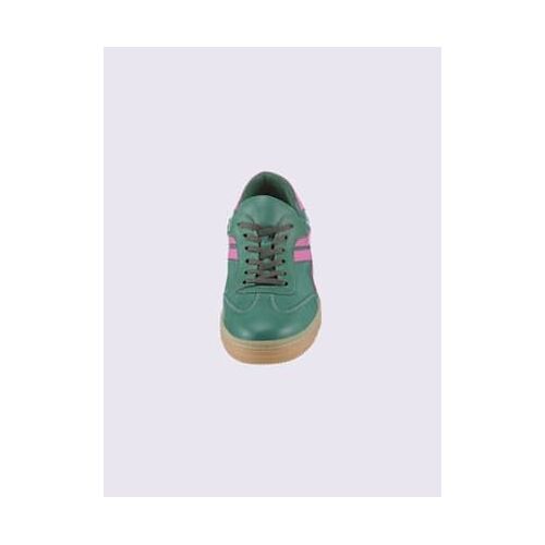 Baskets Cuir Nappa De Vache Vert Fuchsia