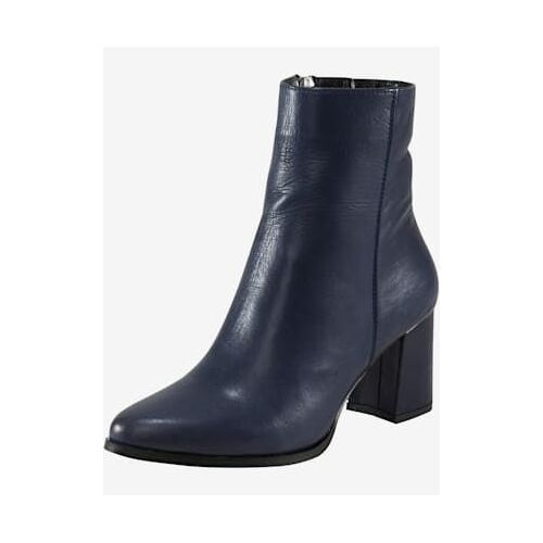 Bottines Cuir Nappa De Vache Bleu Foncé