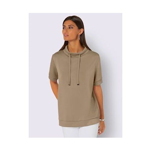 T-Shirt À Col Montant Mélange De Modal Doux - Creation L - Grège