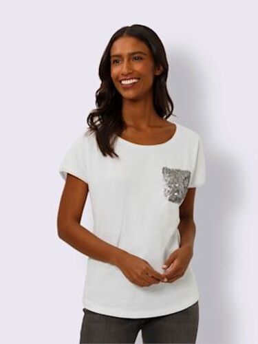 T-Shirt Pur Coton - Mandarin - Blanc