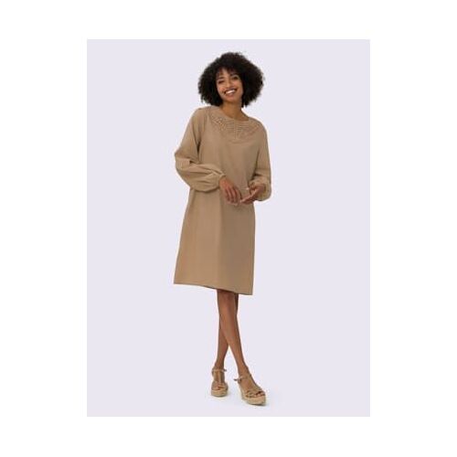Robe Évasée Qualité Tissée - Linea Tesini - Couleur Chamois