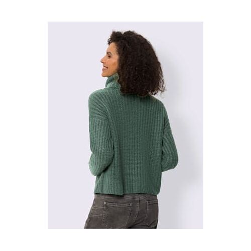 Pull À Col Roulé Grand Col Roulé - Linea Tesini - Vert Mousse