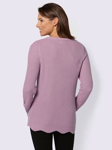 Pull Femme Effet Côtelé - - Rose