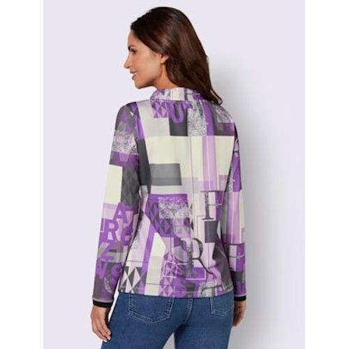 Sweatshirt 50% Modal - - Violet À Motifs