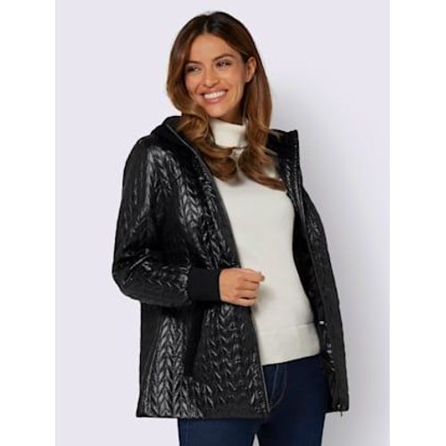 Doudoune Avec Détails En Velours Élégants - - Noir