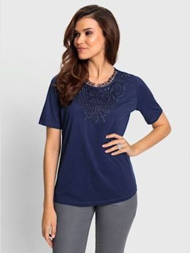 T-Shirt En Dentelle 50% Modal - Fair Lady - Marine