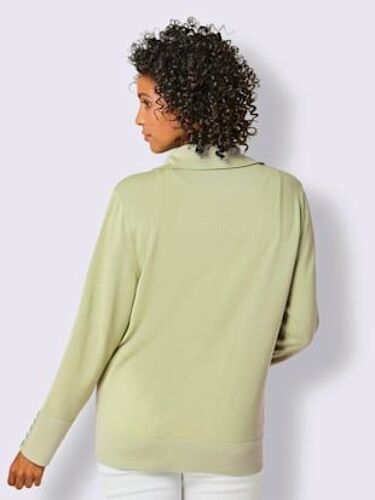 Veste En Tricot Fin Mercerisé - Creation L Premium - Vert Pistache
