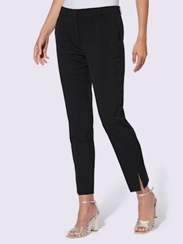 Pantalon Plissé Fente Au Bas Des Jambes - Ashley Brooke - Noir