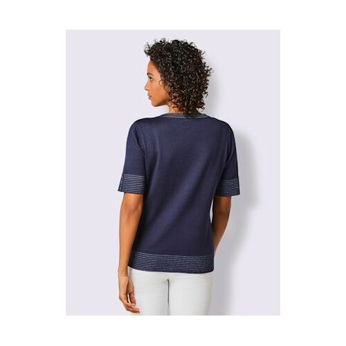 Pull À Manches Courtes Qualité Coton Doux Sur La Peau - Creation L Premium - Marine