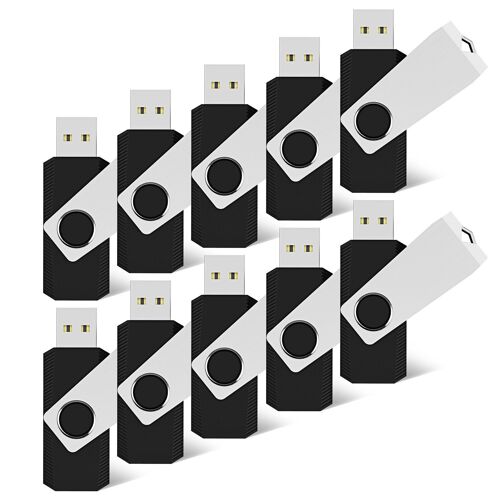 RAOYI 10 Pièces Clés USB 1 Go 2.0 Pivotante Clef USB 1Go Disque U Mémoire de Stockage Externe Flash Drive Pendrive pour Windows M