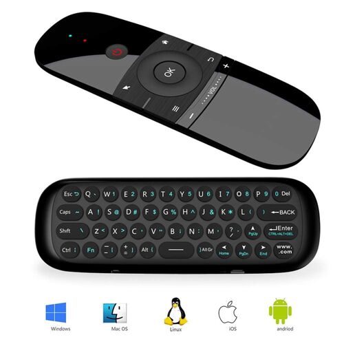 Clavier et Souris Télécommande, Télécommandes sans Fil avec Fonction Souris et Clavier pour Android TV Box, PC Portable, Smart TV