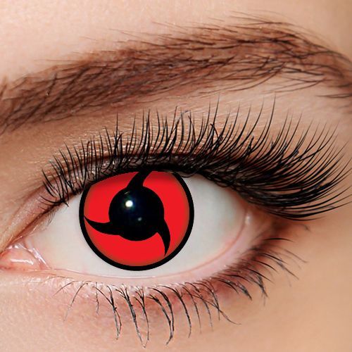 Paire De Lentilles Rouge Sharingan Sasuke Uchiwa Niveau 3 Utilisable 12 Mois Anime Manga Naruto Déguisement Cosplay Costume Black Sugar