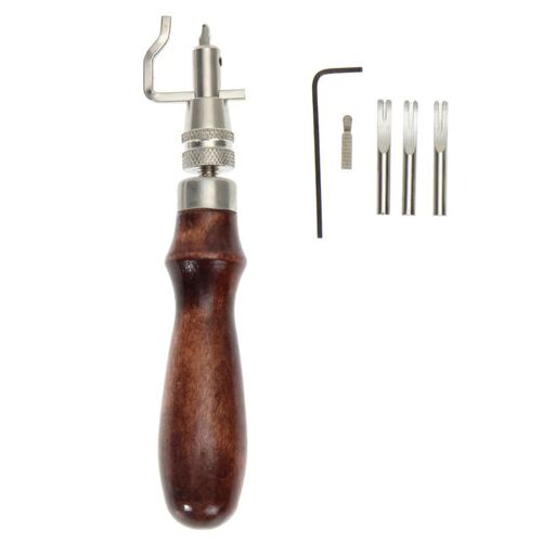 XM Outils en cuir en acier 5 en 1 Ensemble d'outils de couture réglables pour rainurage du cuir accessoires de couture pour l'artisanat du cuir