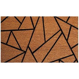 Tapis Coco Naturel, Semelle Latex 45x75 Cm Graphique Beige