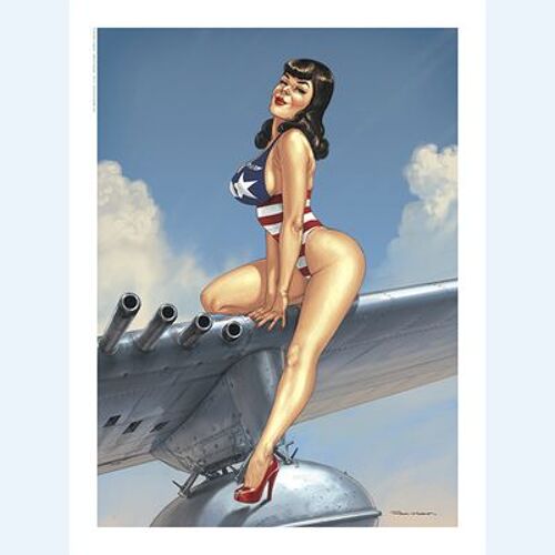 Hugault - Pin Up "Angela" / Signé - 30x40cm - Affiche / Poster Envoi En Tube