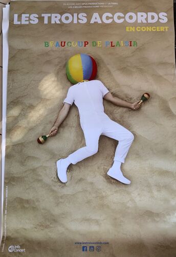 Les Trois Accords - Beaucoup De Plaisir / Concert - 80x120cm - Affiche / Poster Envoi En Tube