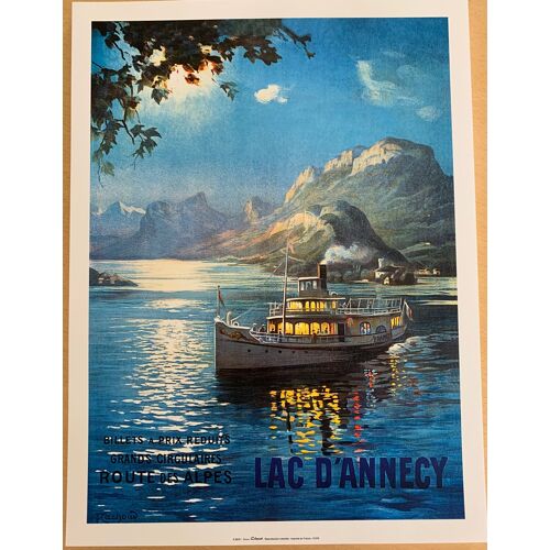 Lac D'annecy - Route Des Alpes / Cachoud - 30x40cm - Affiche / Poster Envoi En Tube