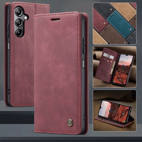 Etui Coque Pour Samsung Galaxy A05S,Etui Samsung Galaxy A05S,Étui Housse Coque Samsung Galaxy A05S AntichocSupport Pliable,Clamshell,Brosse Anti-Vol,Étui De Téléphone À Cassette - Rouge