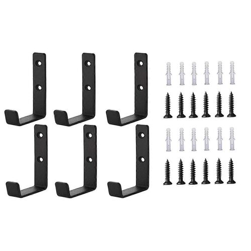 Crochets de garage robustes pour le stockage, 6 crochets muraux robustes pour la suspension, crochets en J, rangement d'outils