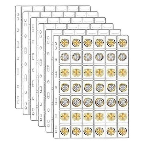 Pages de collection de pièces de monnaie de 6 feuilles pour les collectionneurs, pages de pièces de monnaie, pour timbre de billet d'un dollar, 42 pochettes par feuille