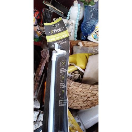 LOT DE 2 Trigles A RIDEAUX blanc 50 à 80 cm métal