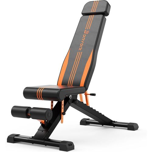 Asfasfq-Banc De Musculation Réglable De 408,2 Kg ¿ Banc D'entraînement Pliable Avec Dossier Étendu De 85,1 Cm Pour La Salle De Sport À Domicile, Banc Incliné Plat Avec Acier De 80 X 40 Mm Pour L'exer