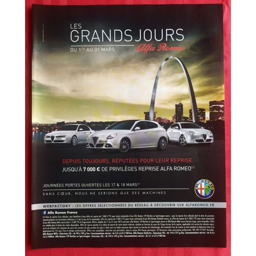 Publicité Papier- Voitures Alfa Romeo De 2012