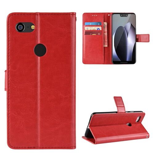 Coque Google Pixel 3,Etui pour Google Pixel 3,Coque en cuir pour Google Pixel 3,Convient a Etui la Google Pixel 3,Rouge