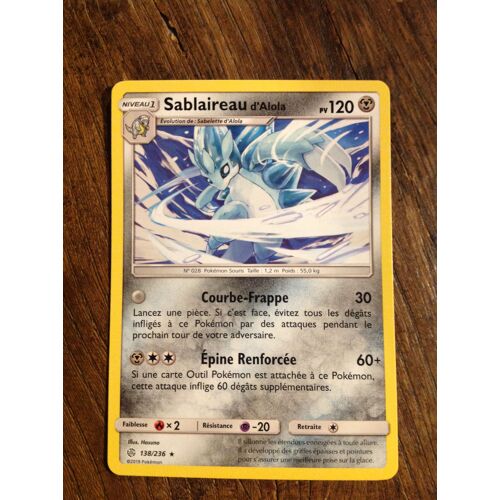 Sablaireau D'alola 138/236 Série Soleil Et Lune Éclipse Cosmique