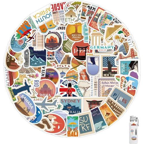 100 Pcs Lot Stickers Scrapbooking Voyage,Autocollant Aesthetic Vintage,Autocollant Ordinateur Portable,Journaling Stickers Pour Téléphone Portable,Valise Sticker Skateboard,Stikers Guitare