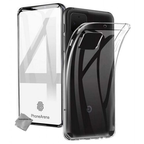 Housse etui coque silicone gel fine Google Pixel 4 + film ecran - TRANSPARENT TPU