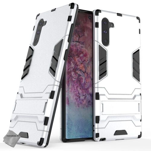 Housse etui coque rigide anti choc pour Samsung Galaxy Note 10 + verre trempe - ARGENT