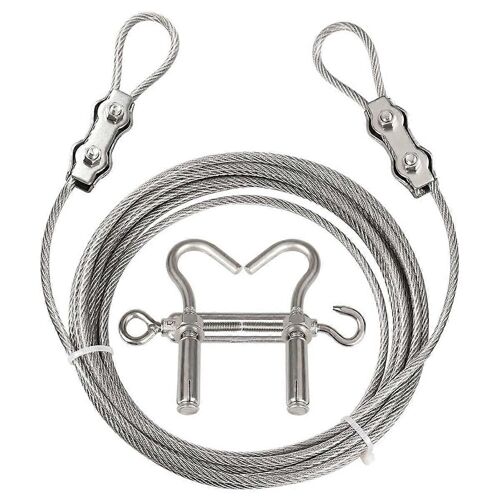 Corde à vêtements coupe-vent portable avec système de fixation de câble en acier inoxydable Multifonctionnel Heavy D