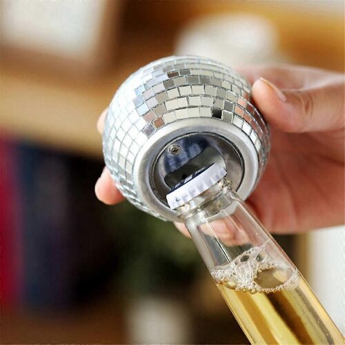 Ouvre-Bière Miroir Design Boule Disco Forme Bière Attrape-Bière Miroir Design Ouvre-Boule Miroir Décor Rose