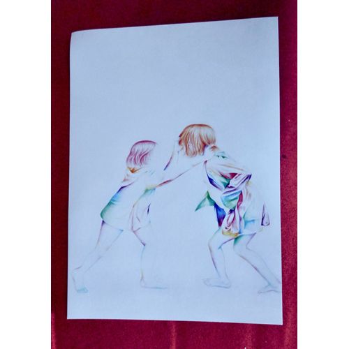 Carte Postale Peinture, Tableau Marylou Degottex "Bagarre" 2023 D'Après Emile Friant "La Lutte" 1889. Musée Fabre, Montpellier.