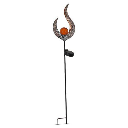 Lampes Solaires D'extérieur À Led, 2 Pièces, Décoration Rustique En Forme De Lune Ou De Soleil, Avec Piquets, Imperméable, Pour Jardin, Porche, Allée Ou Pelouse