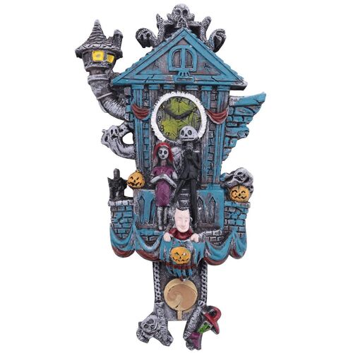 Horloge murale Halloween Horloge murale de Noël Horloge murale Halloween Ornements Artisanat en résine Statue