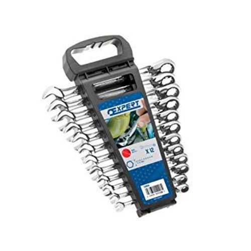 Jeu de 12 clés mixtes à cliquet sur rack Expert E111106