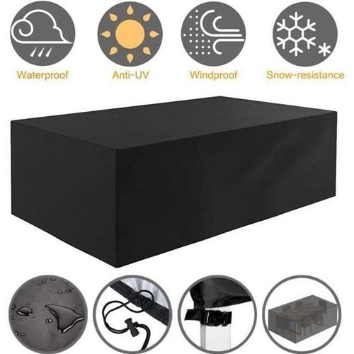 Housse De Meuble - 242x162x100cm, Housse Salon De Jardin Imperméable Housse De Protection 420d Tissu Oxford Anti-Vent-Pluie-U C05307.